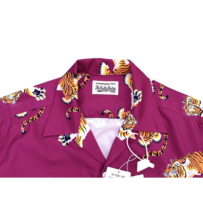 Áo Sơ Mi WACKO MARIA Tay Dài In Hình Hổ Plus Size Cho Nam Và Nữ