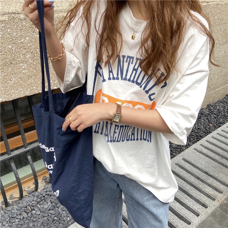 Áo Thun COZOK Tay Ngắn Dáng Rộng In Hình Trẻ Trung Phong Cách Hàn Quốc