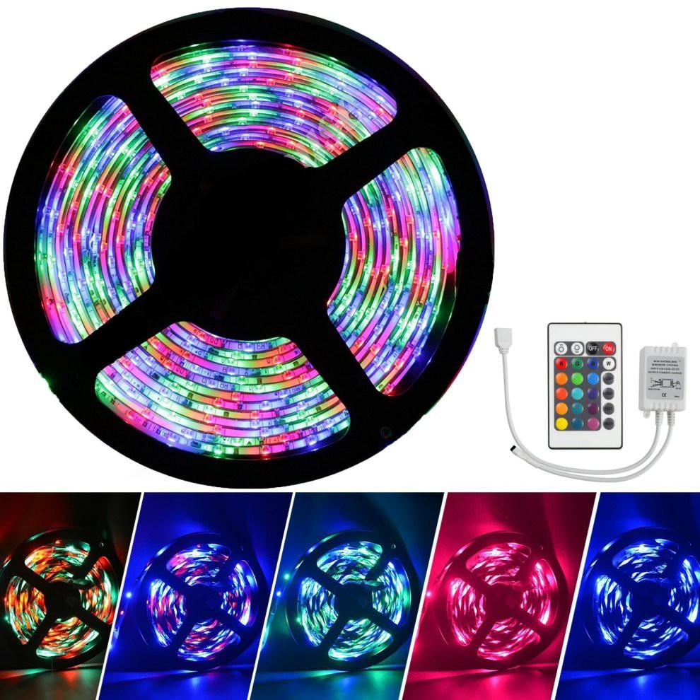 Bộ đèn LED dây dán 5m 5050RGB phủ keo silicon đổi 7 màu V-L-D-RGB (RGB)+Nguồn+Khiển