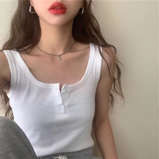 Áo thun len tăm gân hai dây màu trơn thời trang cho nữ