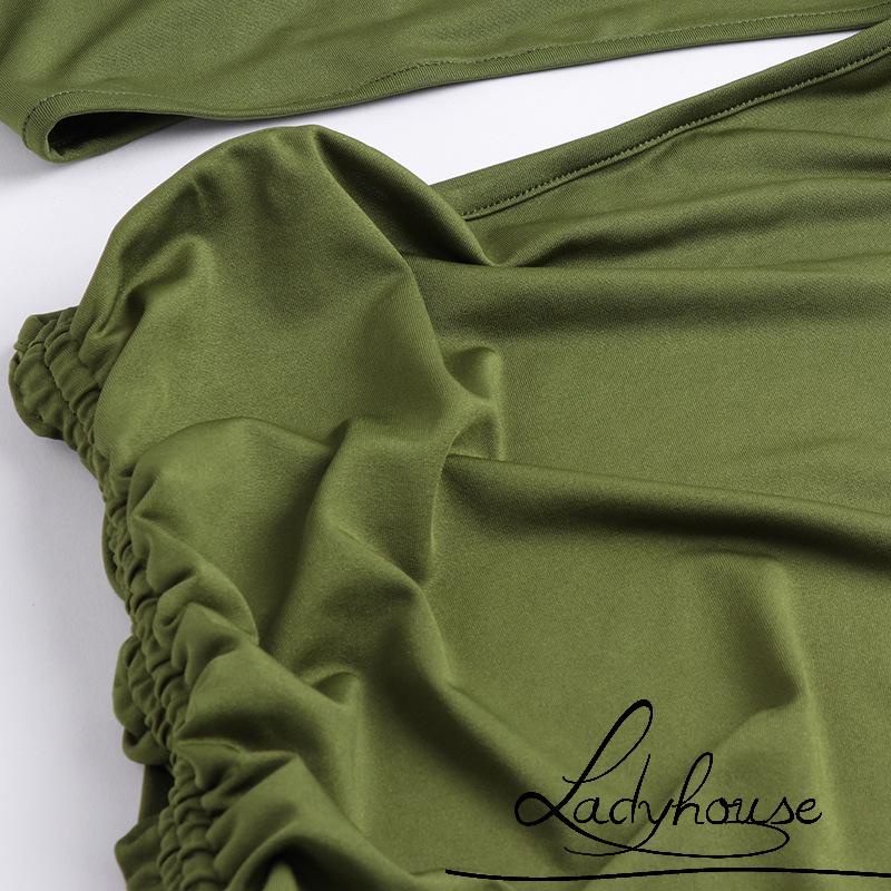 Đầm lệch vai ôm dáng màu trơn gợi cảm cho nữ