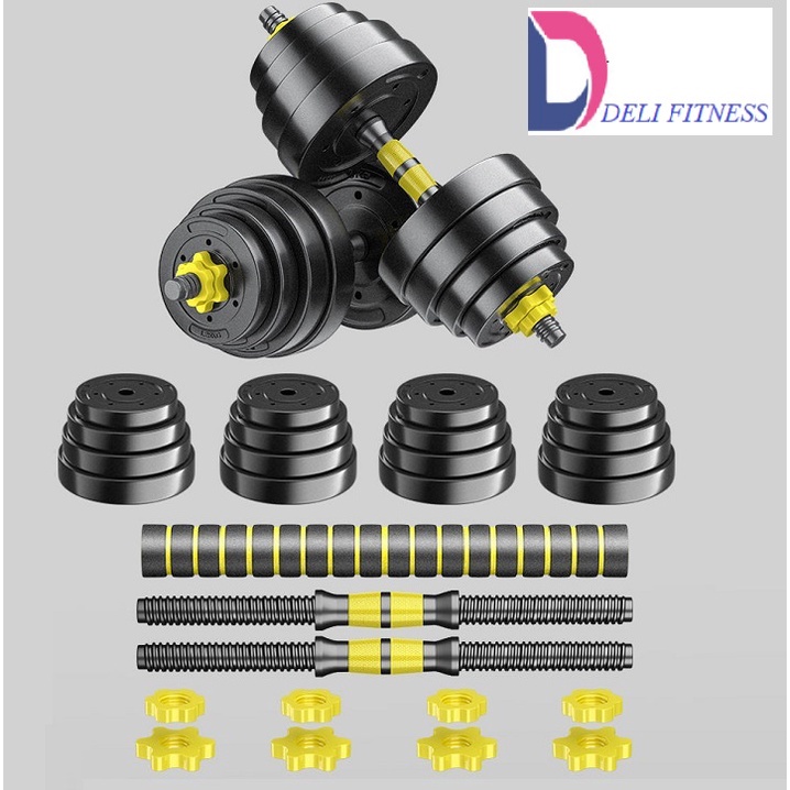 Tạ tay 40KG 2 in 1 kết hợp tạ đẩy(tạ đòn) tạ nam nữ tập gym thon tay,dụng cụ tập gym đa năng Cao Cấp( Tặng găng Tay)