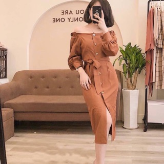 Đầm bẹt vai tiểu thư zalo 0968446897
