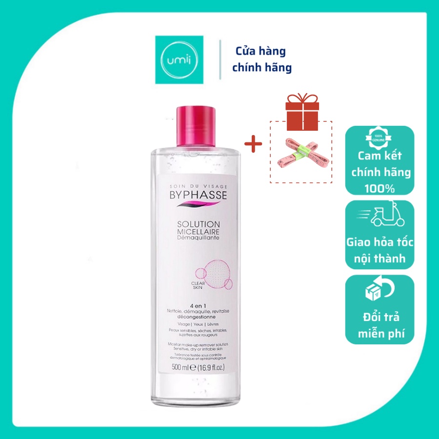 Nước tẩy trang Byphasse Micellar Make-up Remover Solution sạch sâu dung tích 500ml