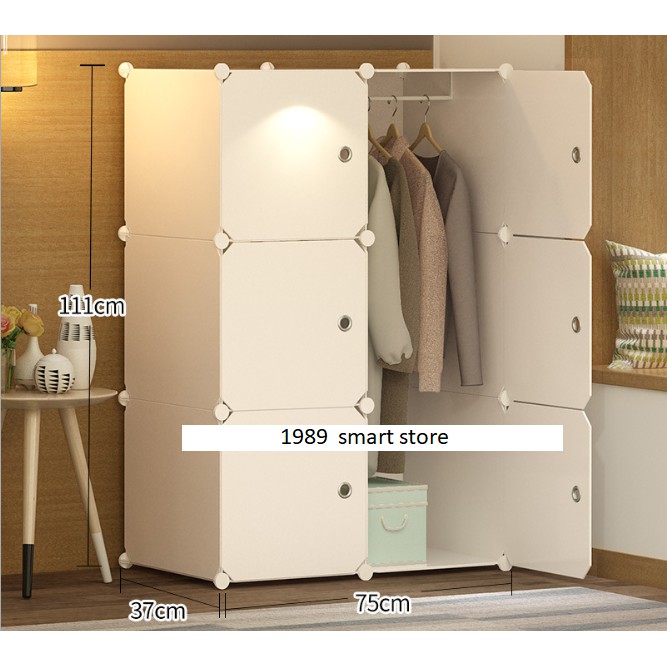 TỦ NHỰA LẮP GHÉP ĐA NĂNG ĐỂ QUẦN ÁO 6 Ô HÌNH MÈO MŨ NGỘ NGHĨNH SIZE TO SÂU 47CM