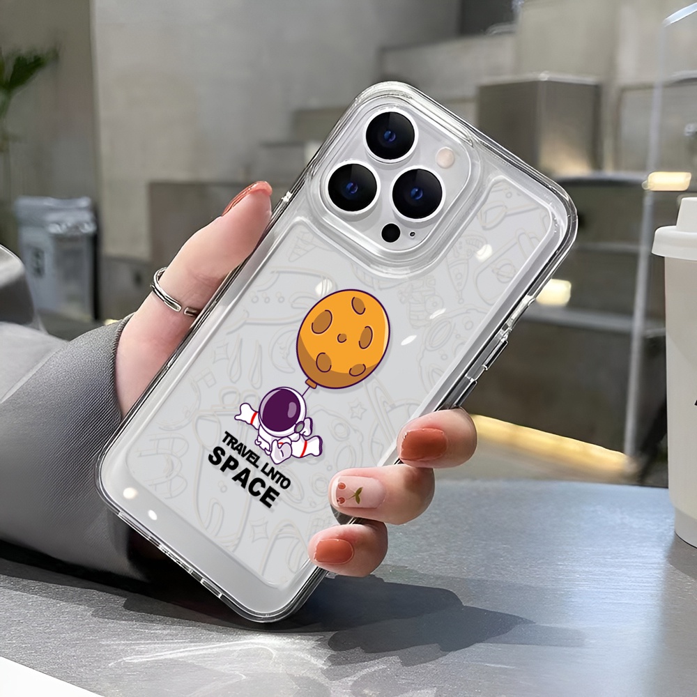 Ốp Điện Thoại Trong Suốt Hình Phi Hành Gia Cho iphone 14 Plus 11 13promax 12 7Plus X XS Max 7 8 SE 2020