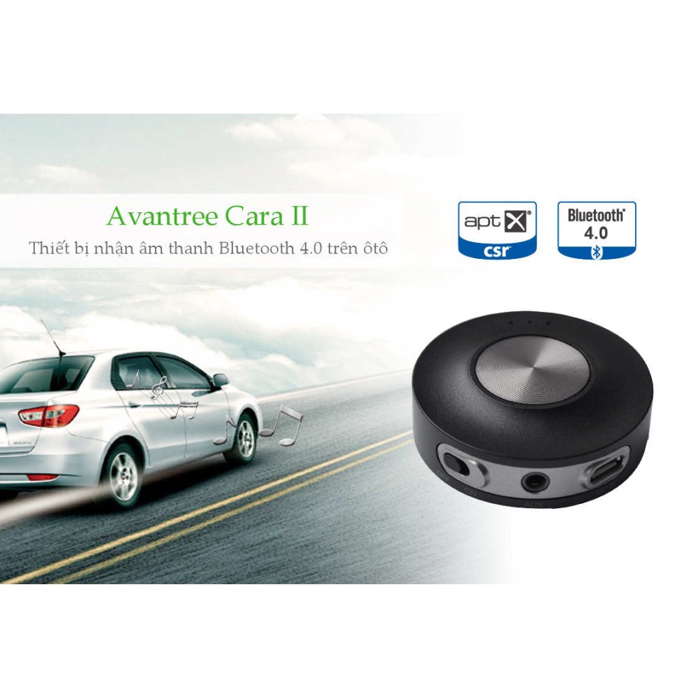 [Mã ELHACE giảm 4% đơn 300K] Thiết bị nhận âm thanh Bluetooth 4.0 trên ôtô Avantree Cara II BTCK-200M (A1286 - Màu đen)