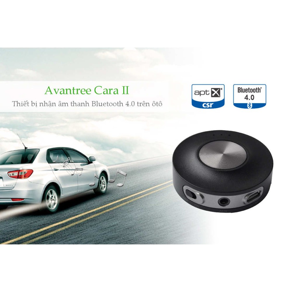[Mã ELHACE giảm 4% đơn 300K] Thiết bị nhận âm thanh Bluetooth 4.0 trên ôtô Avantree Cara II BTCK-200M (A1286 - Màu đen)