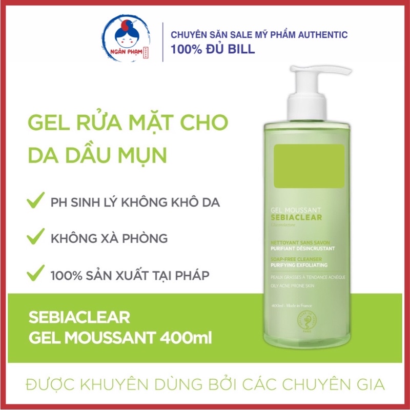 Sữa Rửa Mặt SVR Sebiaclear Gel Moussant / SVR Topialyse Gel Lavant