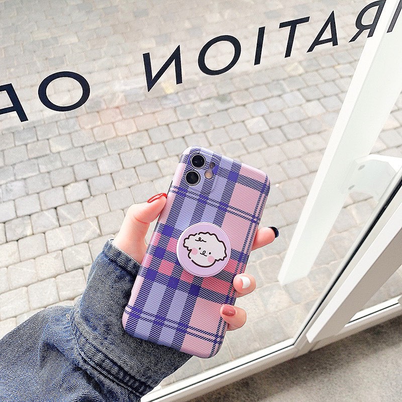 Ốp Lưng Điện Thoại Caro Xanh Tím