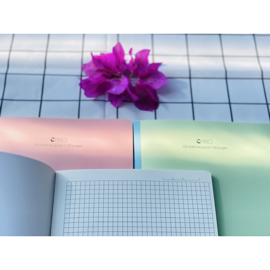 Vở Caro B5 80tr, 120tr, 200tr Klong, vở may dán gáy, sổ caro bìa màu pastel siêu xinh - VPP Thiên Ái