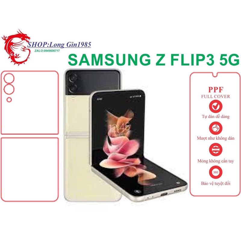 Samsung Z Flip3 5G miếng dán trong Ppf mặt sau và mặt trước chống va đập chống trầy xước