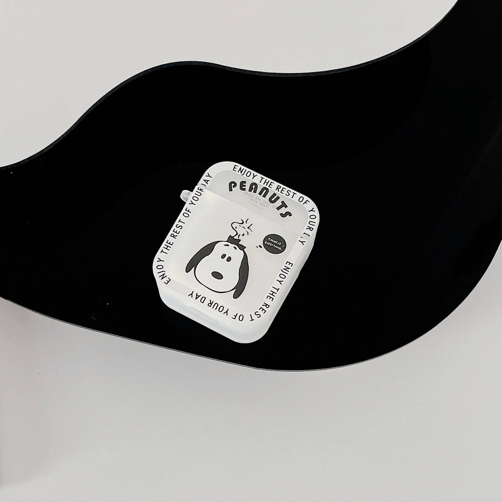 Vỏ Bảo Vệ Hộp Sạc Tai Nghe AirPods3 AirPods3 Pro 2Gen Màu Dạ Quang Họa Tiết Hoạt Hình Snoopy Dễ Thương Ốp