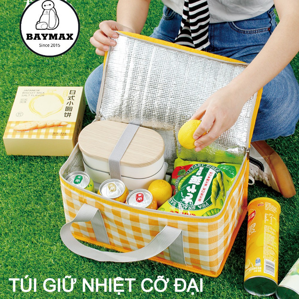 Túi đựng cơm, trà sữa, lon nước giữ nhiệt LEAF cao cấp chống thấm, dung tích lớn