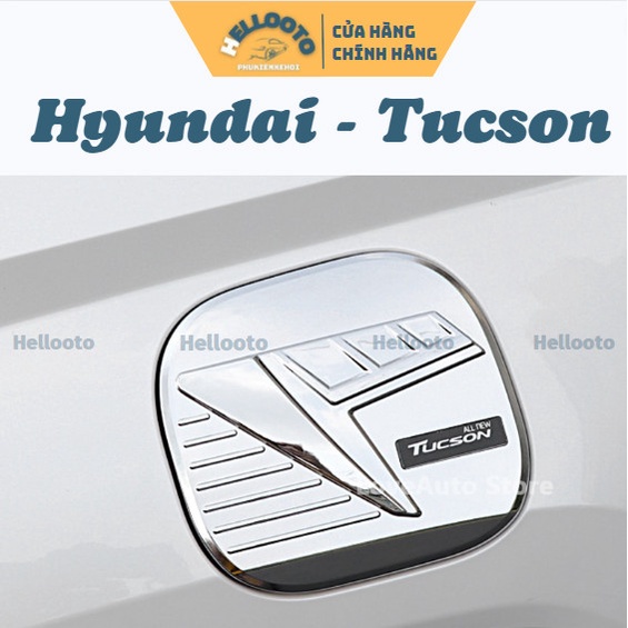 Ốp nắp xăng xe Tucson 2019 2020 2021 2022 2023 Cao Cấp mẫu mạ crom, mẫu carbon