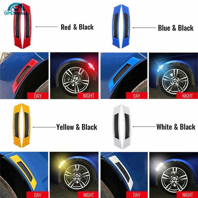 Set 2 miếng dán phản quang cảnh báo an toàn dành cho bánh xe hơi