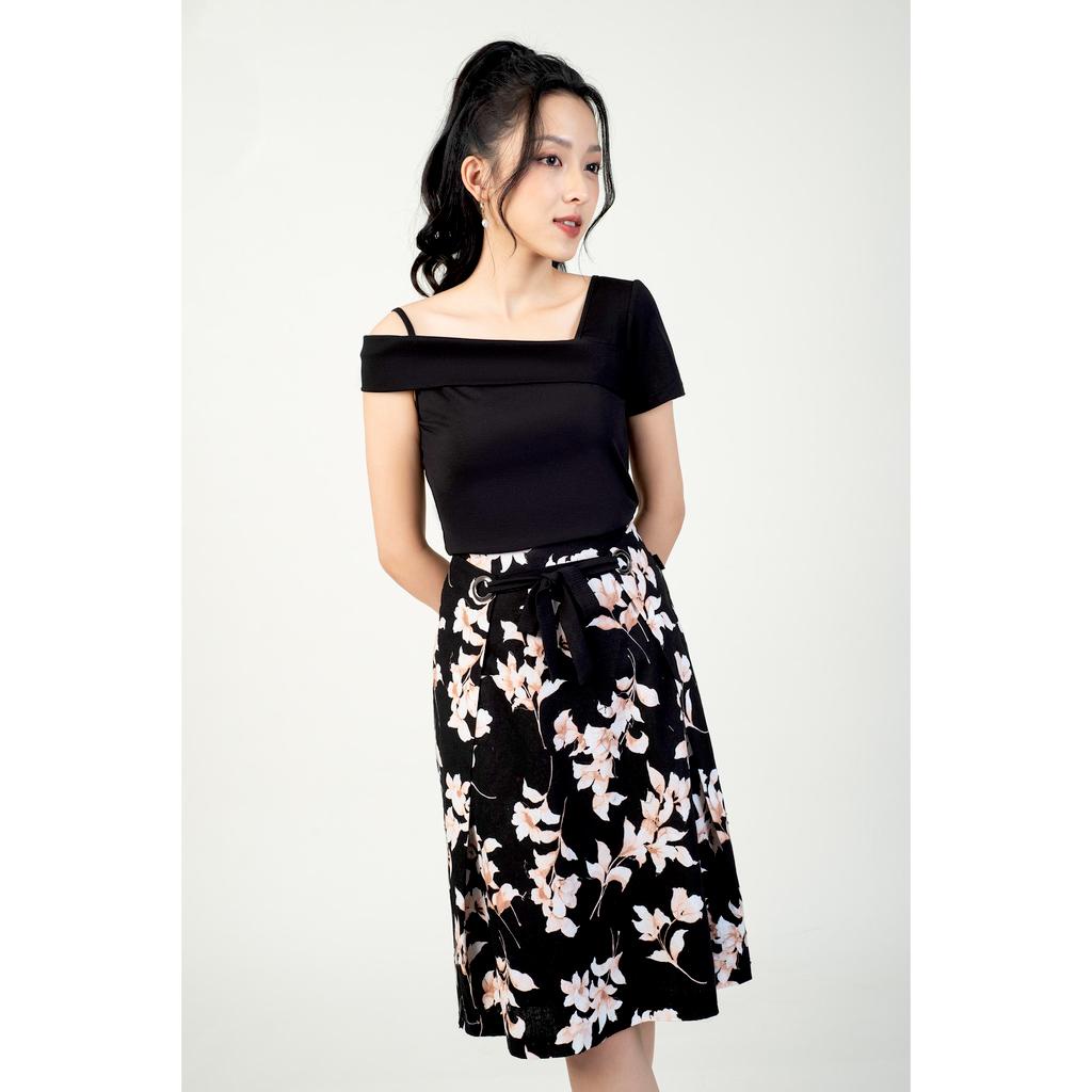 Chân váy xòe, họa tiết hoa MMOutfit M-JU060421069