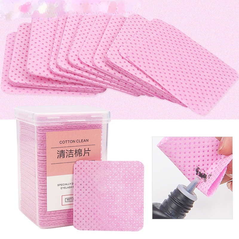 [Hàng mới về] Hộp 200 miếng bông cotton loại bỏ keo dán nối mi/sơn móng tay tiện dụng