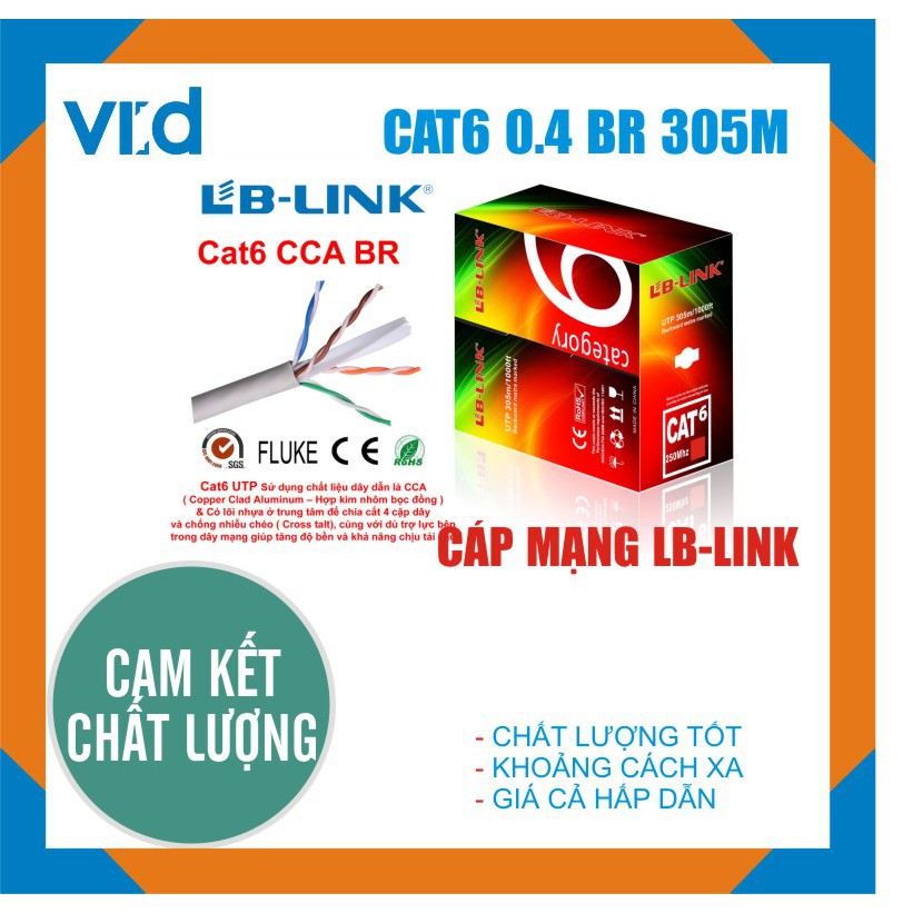 Cuộn cáp mạng LB-LINK Cat6 0.4mm CCA BR 305m