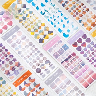 Suuuny Bộ 6 Sticker Miếng Dán Hình Bầu Trời Dùng Để Trang Trí Nhật Ký