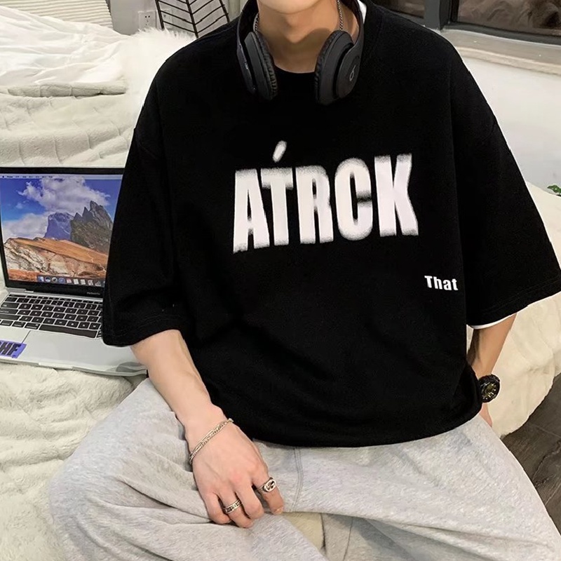 Áo Thun Dáng Rộng In Họa Tiết Hoạt Hình Phong Cách Hip Hop Thời Trang Mùa Hè Cho Nam Giới Có Size M-5XL