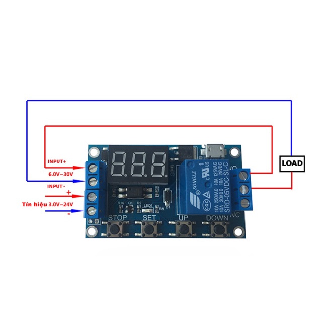 Module tạo trễ đóng ngắt theo chu kì Relay JZ-801 có Led