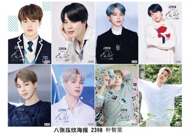 Poster BTS V JUNGKOOK SUGA JIMIN J-Hope JIN RM(8 tấm) in đẹp