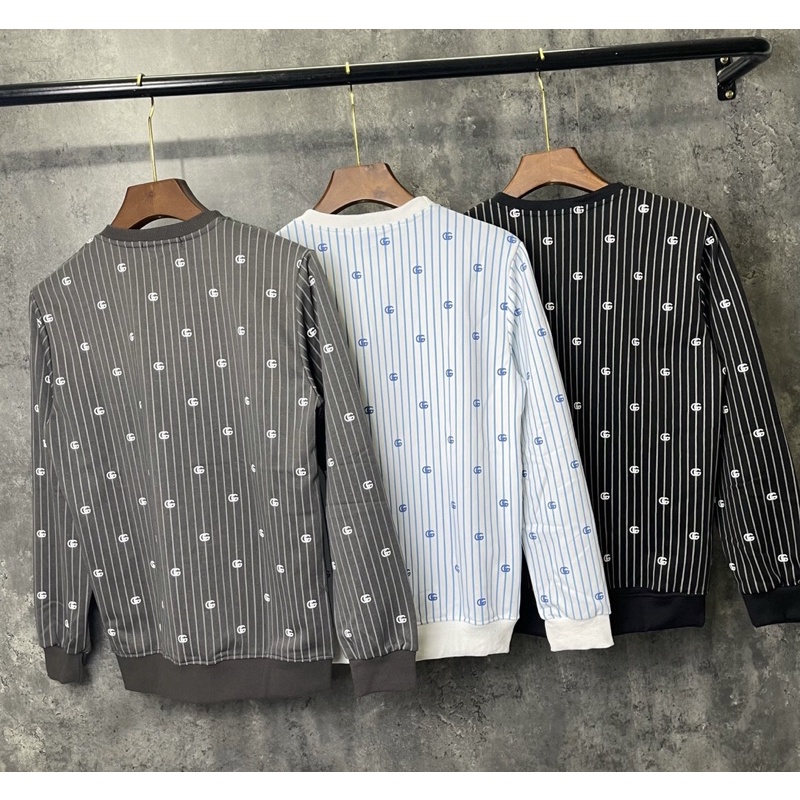 Áo nỉ dài tay thời trang nam có hoạ tiết nổi vân GC, Áo thu đông phong cách hàn quốc btshop từ 45 đến 75 kg.