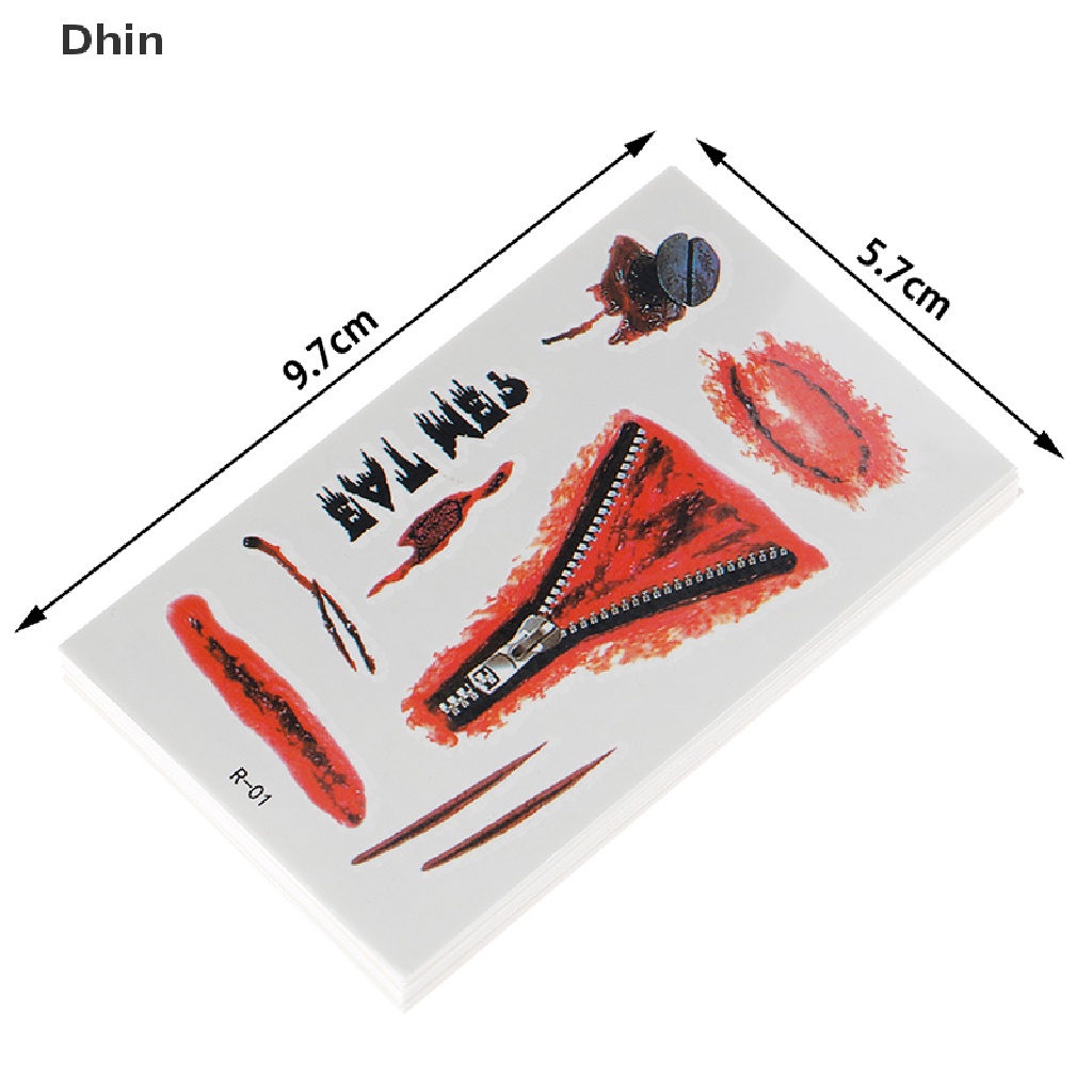 Set 30 Tấm Hình Xăm Dán Vết Sẹo Máu Hóa Trang Halloween Độc Đáo