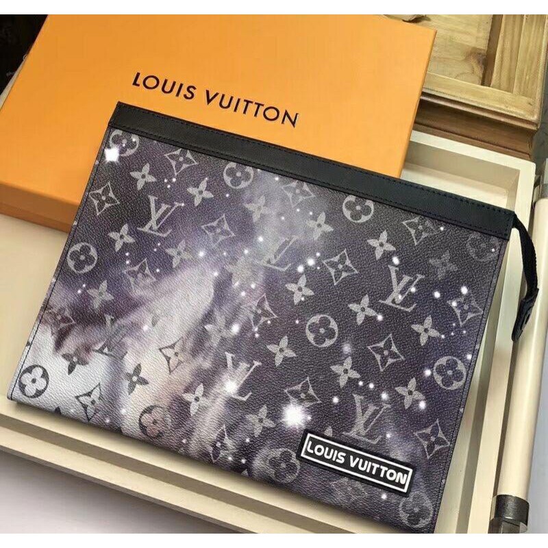 Túi cầm tay nam nữ đựng ipad Clutch garaxy hoạ tiết monogram fullbox có hộp