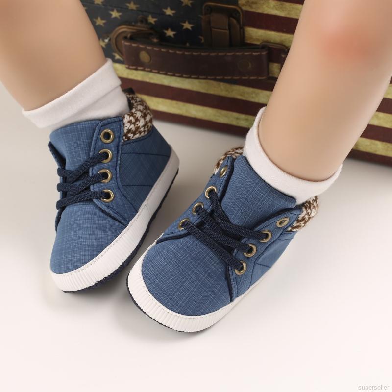 [Superseller] Kids Baby Sport Sneakers Boys Elastic Band Soft-Soled Non-Slip Shoes 0-18 Months