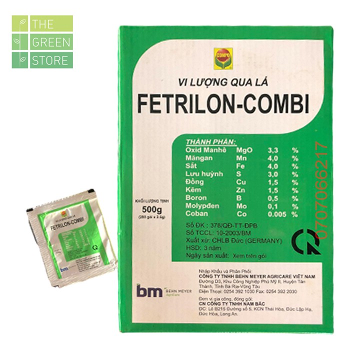 Combo 5 gói Phân bón vi lượng nhập khẩu Đức FETRILON COMBI (2.5g), dạng chelate dễ hấp thu cho hoa cây cảnh, rau màu