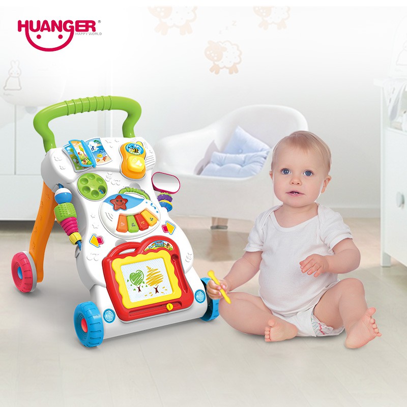 Đồ chơi xe đẩy cho bé 6 tháng tuổi tập đi có nhạc Huanger HE0819