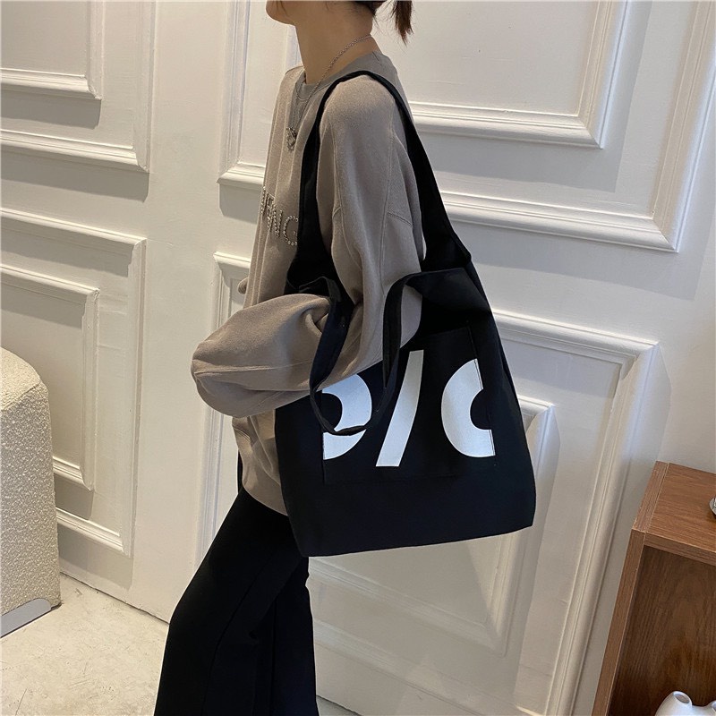 Túi Tote Vải (Có Làm Theo Yêu Hình Ảnh Số Đo Của Khách) Nữ Canvas Mềm Thiết Kế Hình Đi Học Đi Chơi