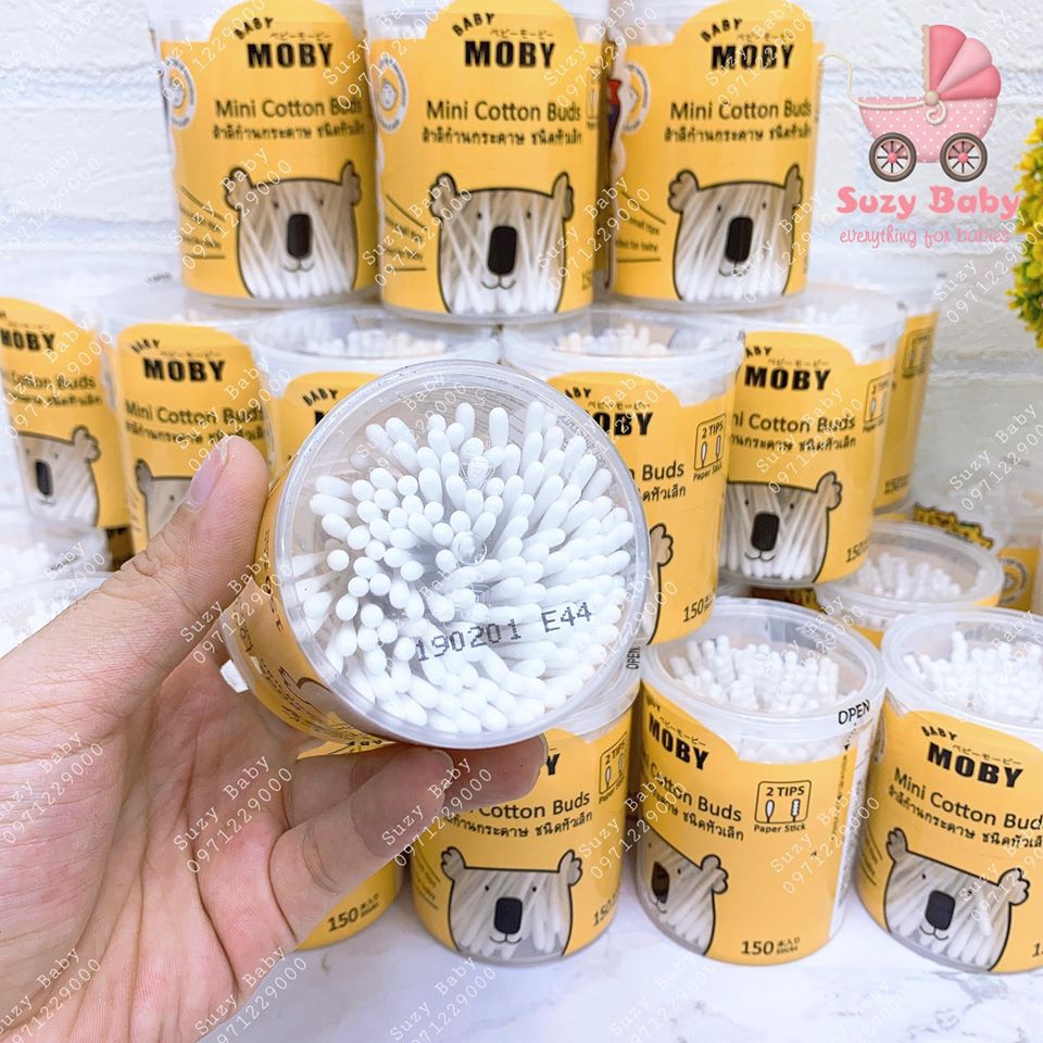 Bông tăm Moby cỡ bông nhỏ 150 chiếc