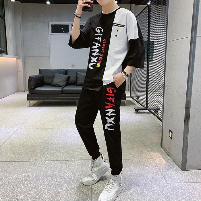 Bộ Quần Áo Thun Nam Tay Ngắn Quần Dài GiFanXu Sành Điệu  SET NAM 9000026CC B | BigBuy360 - bigbuy360.vn