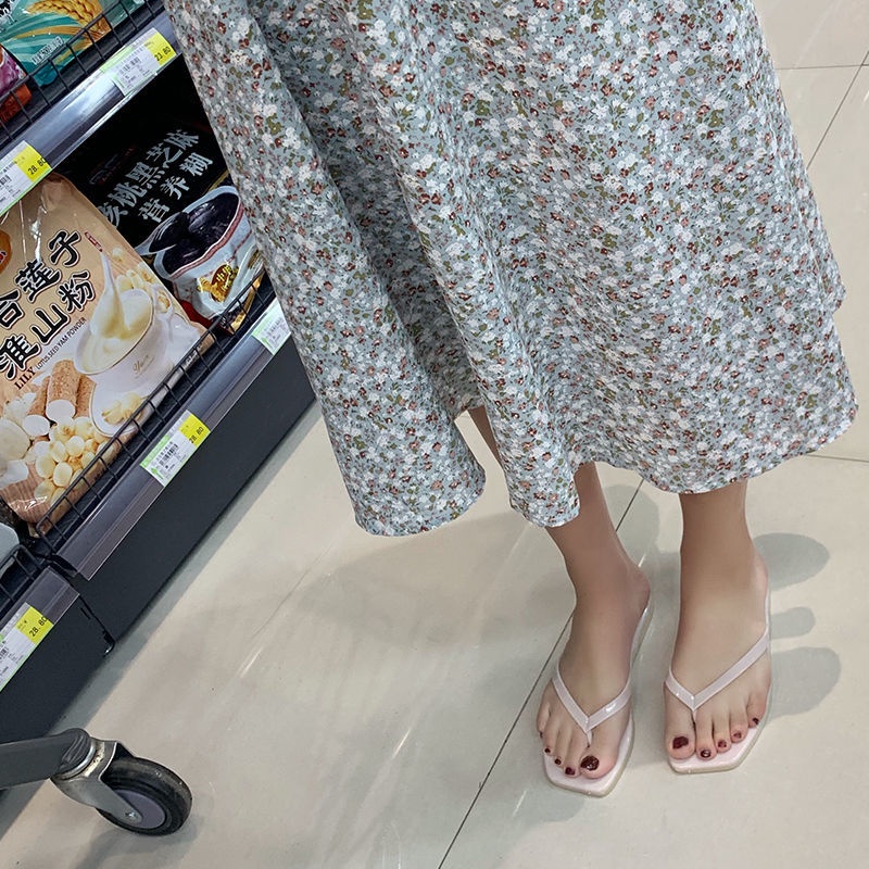 Dép Xỏ Ngón Mũi Vuông Chống Thấm Nước Thời Trang Cho Nữ