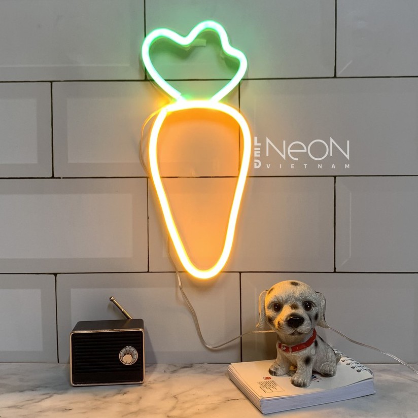 Đèn NeonSign | CỦ CAROT | Kích Thước 26x12cm | Quà Tặng Trang Trí Cực Chất , Siêu Sáng & Tiết Kiệm Điện Với Led 12v