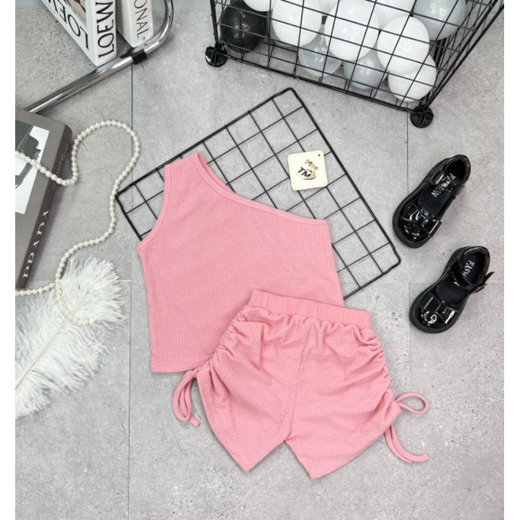 Set đồ bộ mùa hè bé gái - áo hở vai quần rút  8-20kg