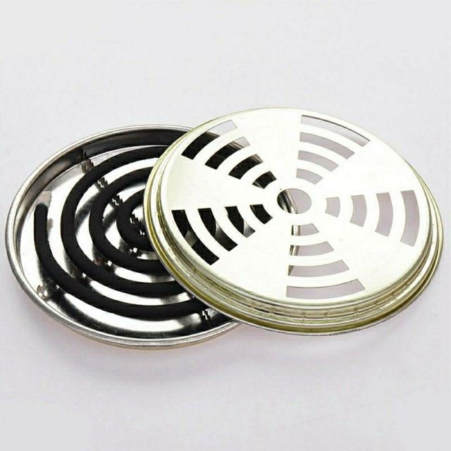 Khay Đựng Nhang Chống Muỗi Thép Không Rỉ Có Nắp Đậy An Toàn H221