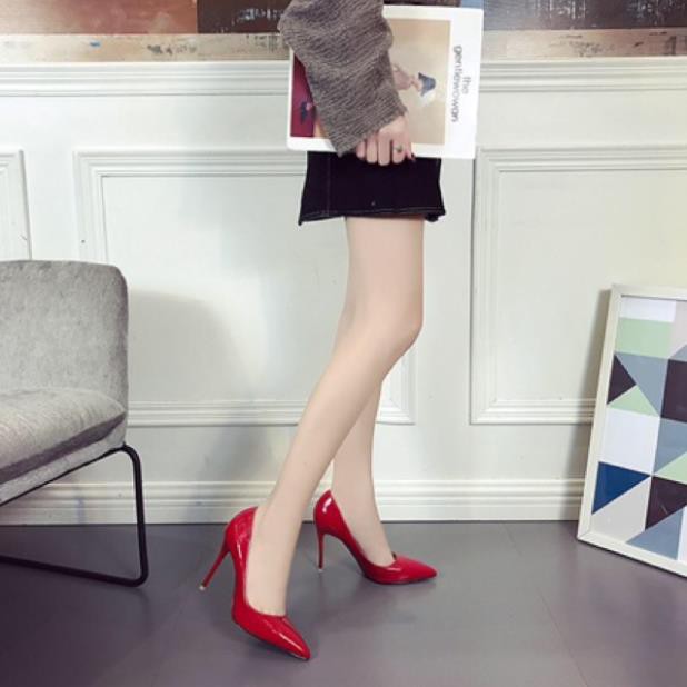 Giày cao gót nhọn 8p công sở da bóng