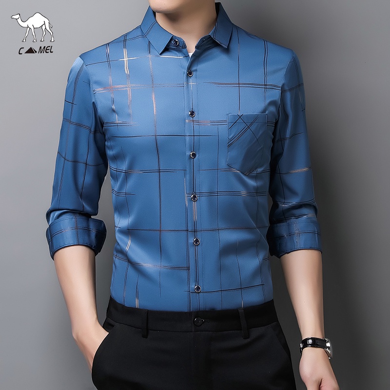 Áo Sơ Mi Dài Tay Họa Tiết Sọc Caro Thiết Kế Mới Cao Cấp Thời Trang Công Sở Cho Nam