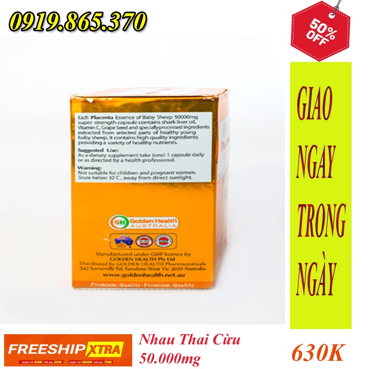 Nhau Thai Cừu Golden Health Placenta 50000mg