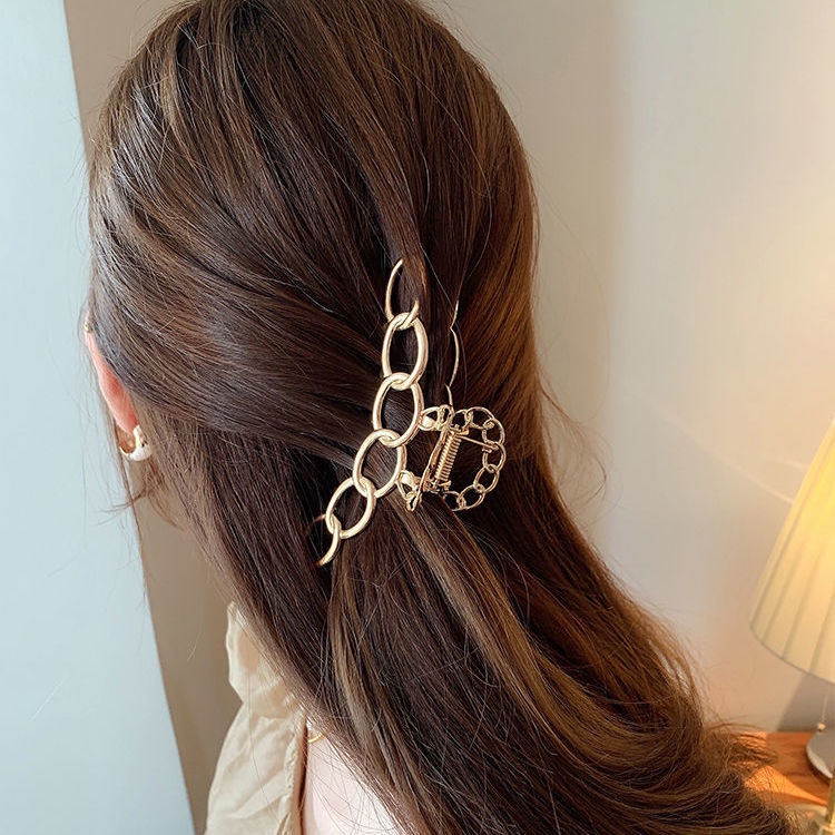 Kẹp Tóc Bằng Kim Loại Đính Ngọc Trai Giả Sau Lưng Phong Cách Hàn Quốc
