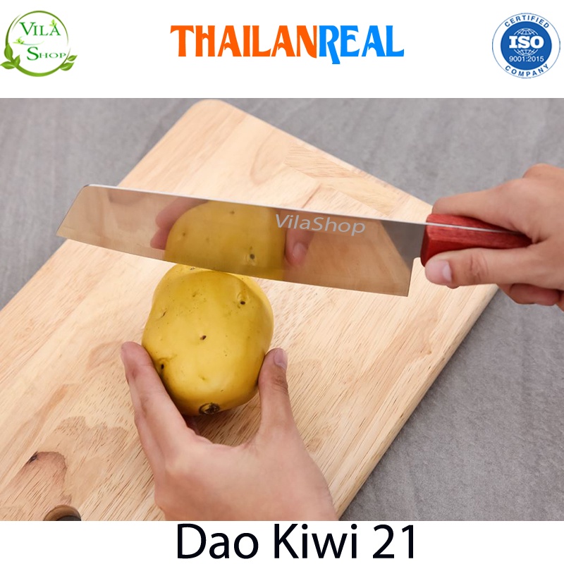 Dao Thái Cán Gỗ, Dao Kiwi Thái Lan Chuyên Thái Thịt - Gọt - Cắt Hoa Quả Chất Liệu Inox Siêu Sắc