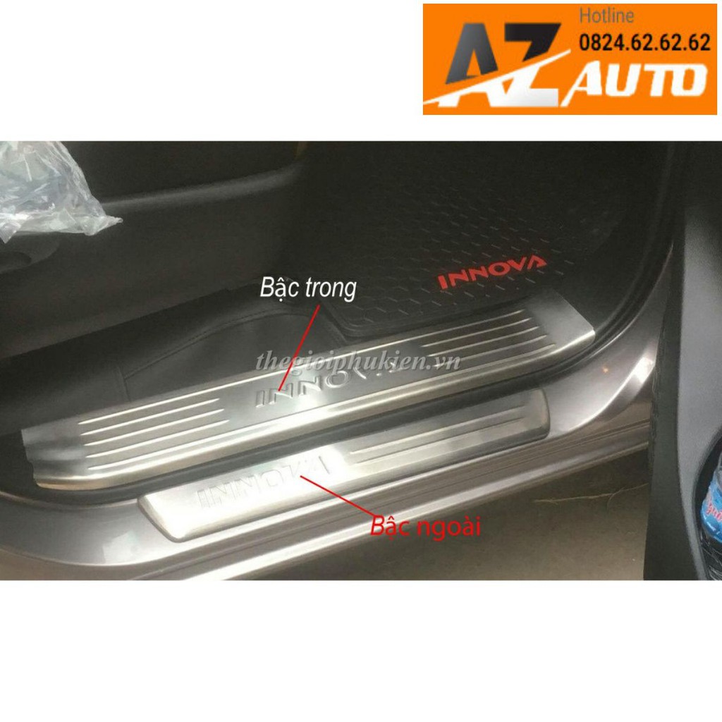 Bộ Ốp bậc, Nẹp bước chân Toyota Innova 2017-2022  INOX(hàng cao cấp)