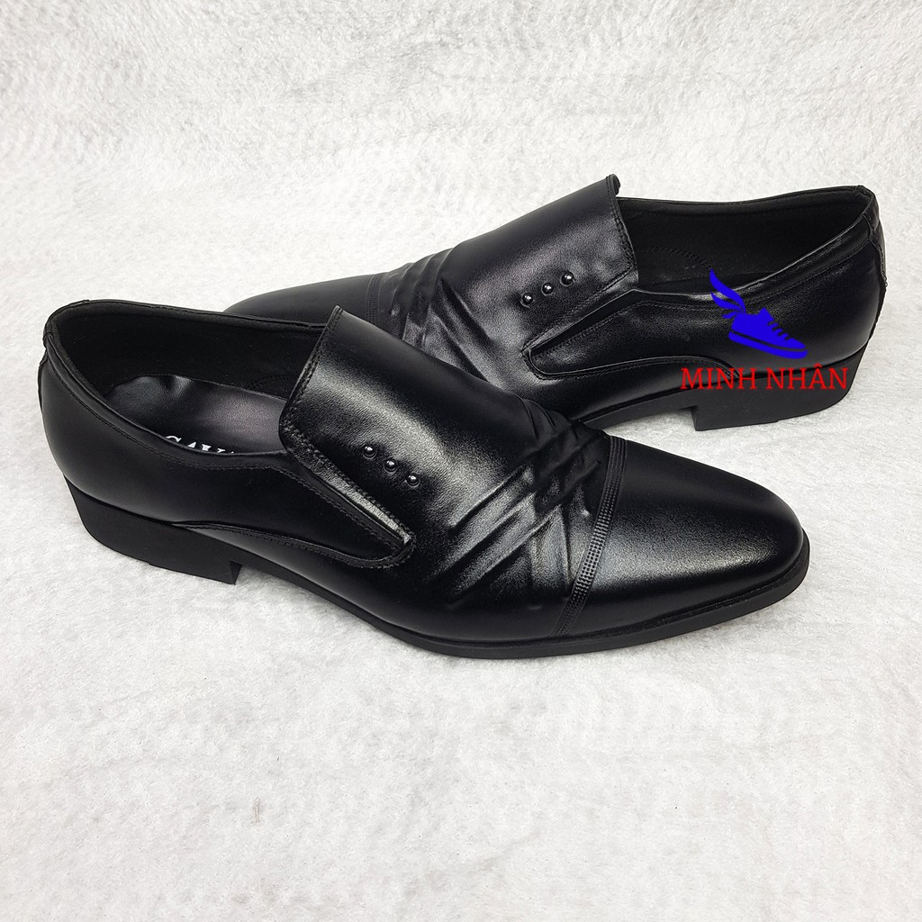 Giày lười nam da bò Giày Công Sở nam Giày tây nam Đẹp Thời trang Doanh nhân Kinh doanh Cao cấp Hàng Hiệu Giá rẻ L-2 đen