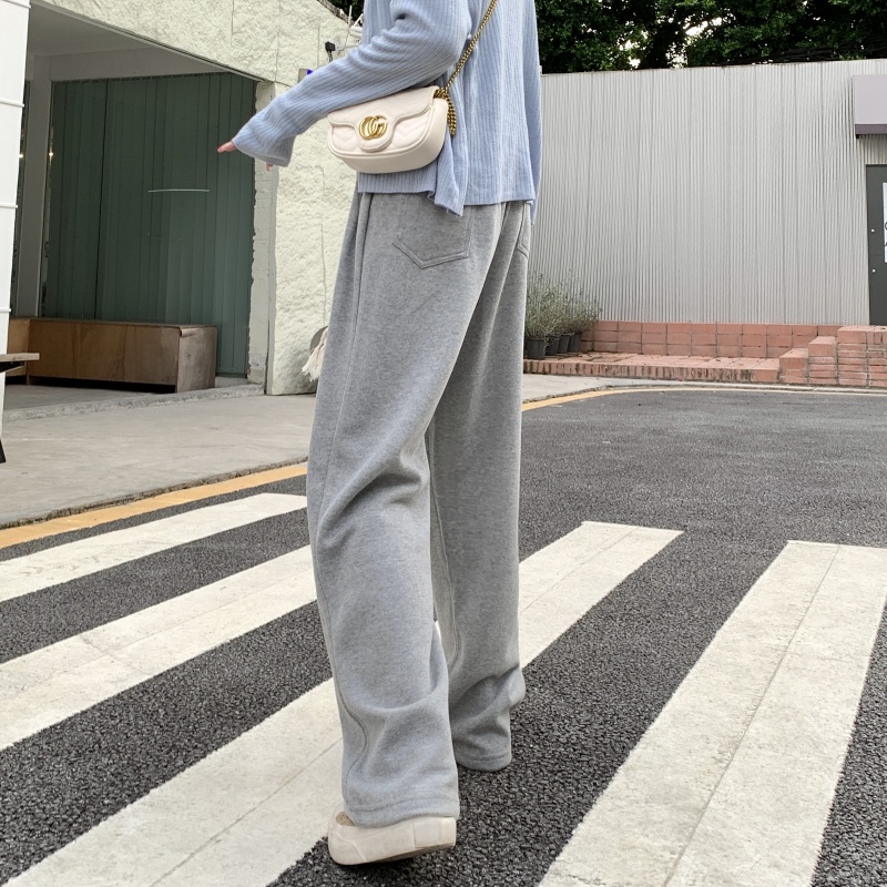 Quần Thể Thao Lưng Cao Ống Rộng Có Dây Rút Phong Cách Âu Mỹ Hàng Mới 2022 Dành Cho Bạn Nữ