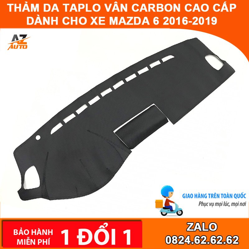 Thảm taplo da carbon MAZDA 6 2013-2022, chống nóng tốt, chống trơn trượt, vừa khít theo xe