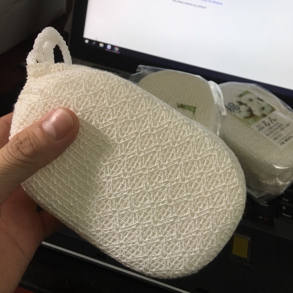 Bông tắm cotton tạo bọt Seiwa Nhật Bản tạo cảm giác thư giãn khi tắm